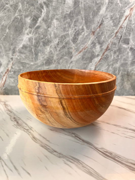 Beaded eucalyptus bowl measures about 8" x 4 1/2"